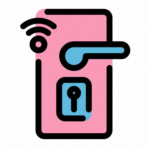 Door, handle, lock, smarthome, wireless icon - Download on Iconfinder