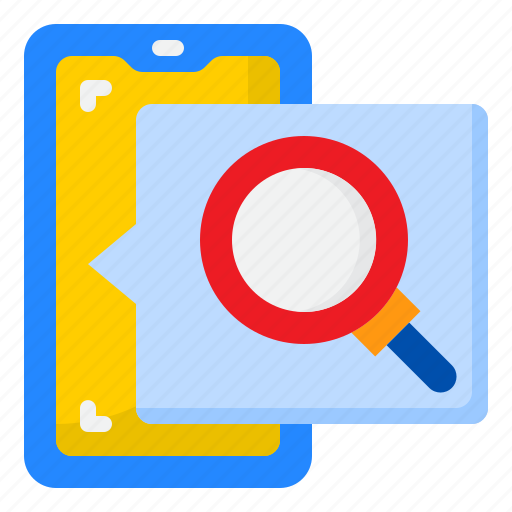 Smartphone, mobilephone, application, magnify, glass, search icon - Download on Iconfinder