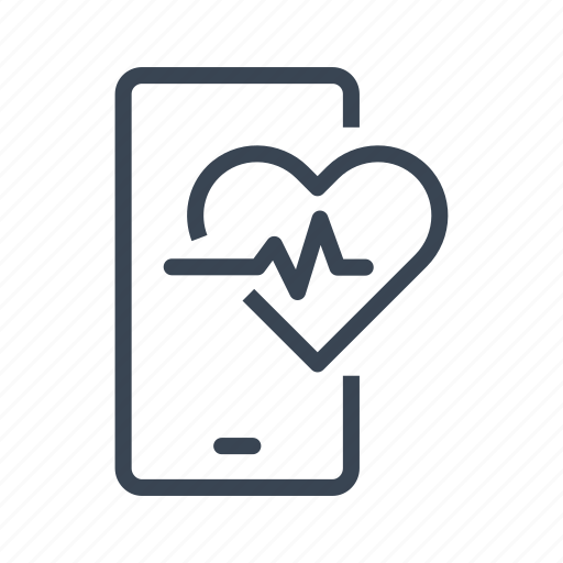 Mobile, phone, smartphone, cellphone, heartbeat, pulse, health icon - Download on Iconfinder