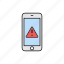 alert, danger, notification, smartphone 