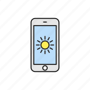 brightness, smartphone, sun, weather