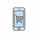 cart, purchase, shopping, smartphone 