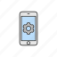 cogwheel, parameters, settings, smartphone 