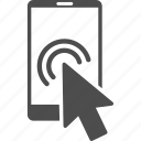 arrow pointer, double click, mobile, mouse cursor, smart phone, smartphone, telephone