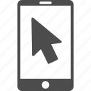 arrow, mobile, mouse pointer, point, smart phone, smartphone, telephone