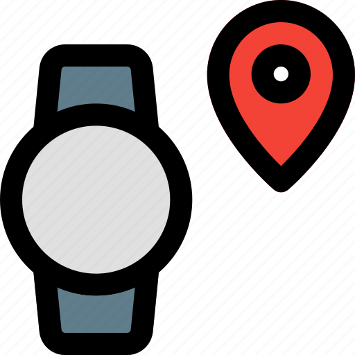 Circle, smartwatch, map, pin icon - Download on Iconfinder