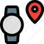 circle, smartwatch, map, pin 