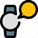 circle, smartwatch, comment, message