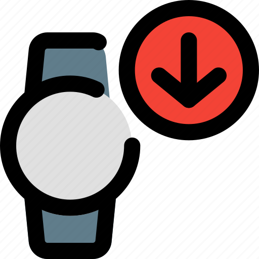 Circle, smartwatch, down, download icon - Download on Iconfinder