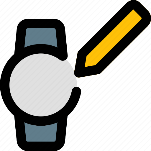 Circle, smartwatch, pencil, edit icon - Download on Iconfinder