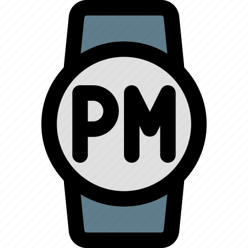Circle, smartwatch, pm, time icon - Download on Iconfinder
