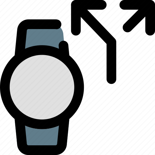 Circle, smartwatch, split, up, arrow icon - Download on Iconfinder