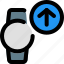 circle, smartwatch, up, arrow 