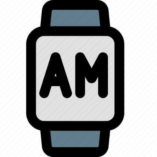 Square, smartwatch, am, time icon - Download on Iconfinder