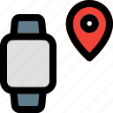 square, smartwatch, location, pin