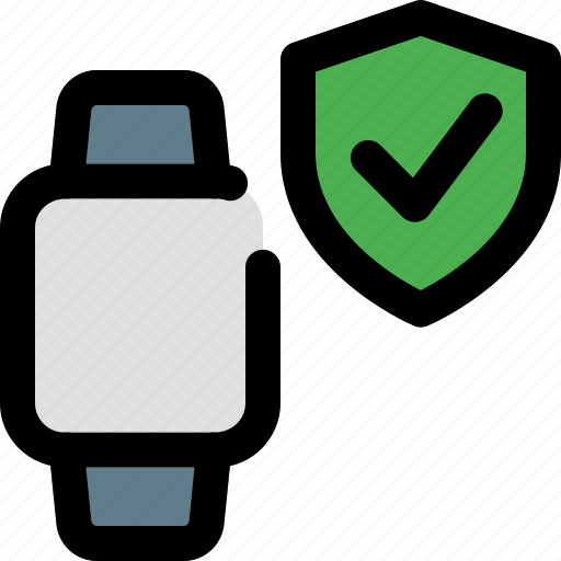 Square, smartwatch, shield, check, security icon - Download on Iconfinder