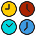 multiple, time, zone, smart, watch, screen, technology