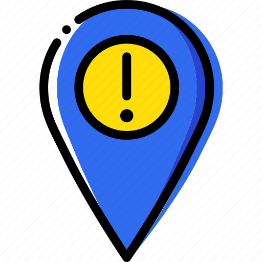 Location, map, navigation, pin, warning icon - Download on Iconfinder