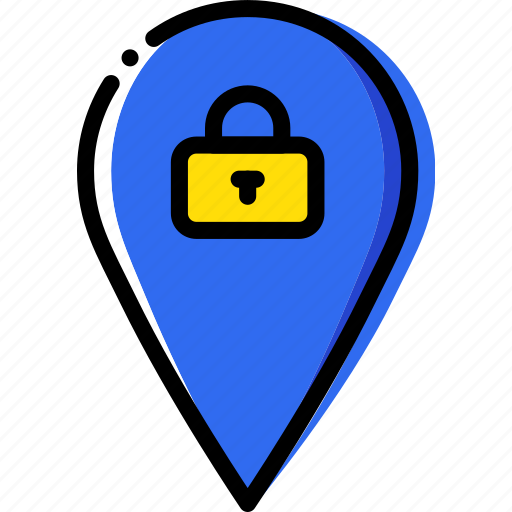 Location, lock, map, navigation, pin icon - Download on Iconfinder