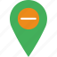location, map, marker, navigation, pin, substract 