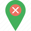delete, location, map, marker, navigation, pin