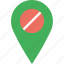 forbidden, location, map, marker, navigation, pin 