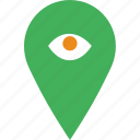 hide, location, map, marker, navigation, pin