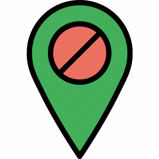 Forbidden, location, map, navigation, pin icon - Download on Iconfinder