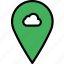 add, cloud, location, map, navigation, pin 
