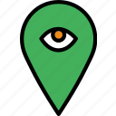 hide, location, map, navigation, pin 