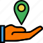 give, location, map, navigation, pin 