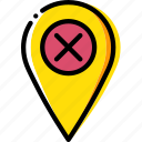 delete, location, map, navigation, pin