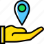 give, location, map, navigation, pin 