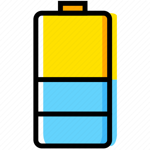 Battery, communication, essential, half, interaction icon - Download on Iconfinder