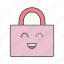 cheerful, happy, lock, padlock, protection, safety, smile 