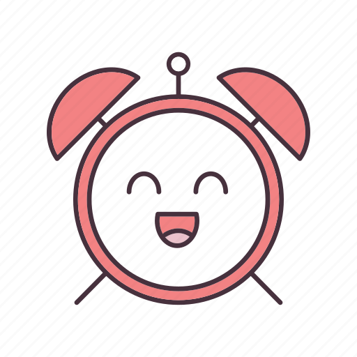 Alarm clock, emoji, emoticon, happy, morning, smile, wake up icon - Download on Iconfinder