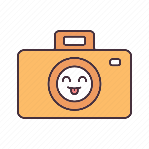 Cheerful, digital, emoji, emoticon, happy, photo camera, smile icon - Download on Iconfinder