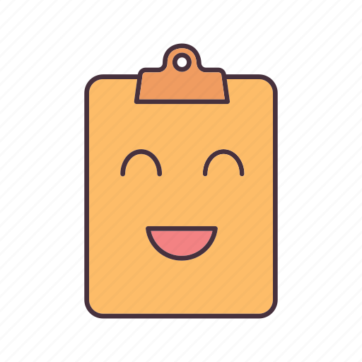 Clipboard, document, emoji, emoticon, happy, paper sheet, smile icon - Download on Iconfinder