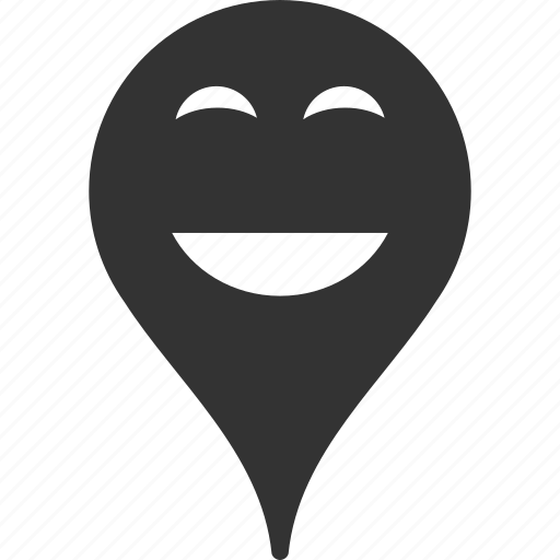 Emoticon, emotion, happy, pointer, position, smile, map marker icon - Download on Iconfinder