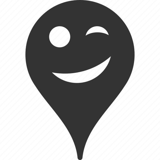 Emoticon, emotion, joke, pointer, position, smile, map marker icon - Download on Iconfinder