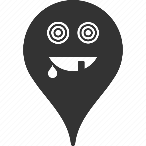 Emoticon, emotion, maniac, pointer, position, smile, map marker icon - Download on Iconfinder