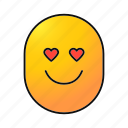 emoji, emoticon, heart eyes, like, love, smiley