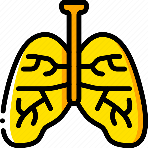 And, lungs, smoking, vaping, yellow icon - Download on Iconfinder