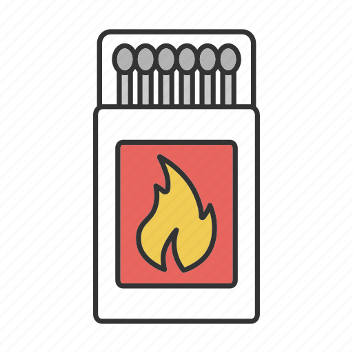 Burn, fire, flame, match, matchbox, matchstick, pack icon - Download on Iconfinder