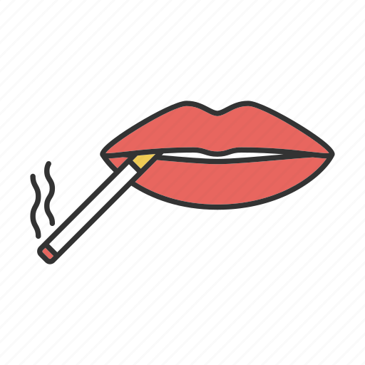 Cigaret, cigarette, female, lips, mouth, smoker, smoking icon - Download on Iconfinder
