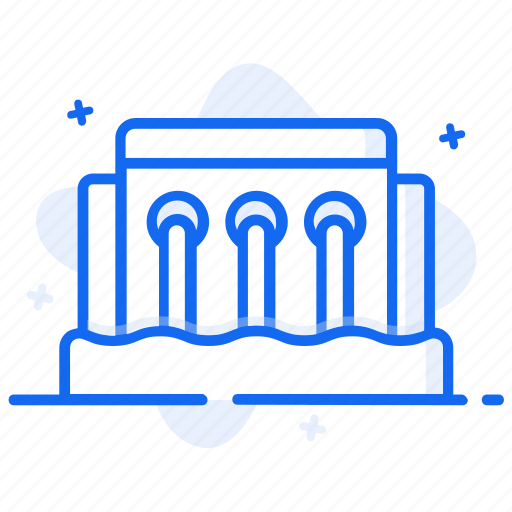 Dam, electricity generation, hydroelectric energy, hydroelectric power, hydropower, water energy, waterpower icon - Download on Iconfinder