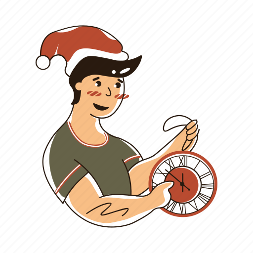 Guy, counts, the, time, of, christmas illustration - Download on Iconfinder