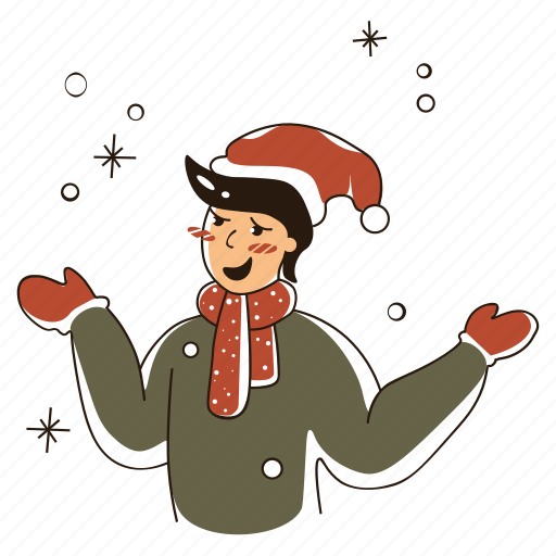 Guy, snow, christmas, winter, xmas, snowflake, new year illustration - Download on Iconfinder