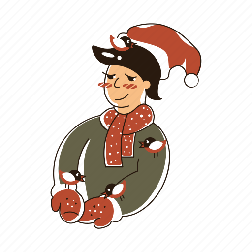 Xmas, winter, christmas, holiday, celebration, birds, snow illustration - Download on Iconfinder