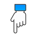 down, hand icon